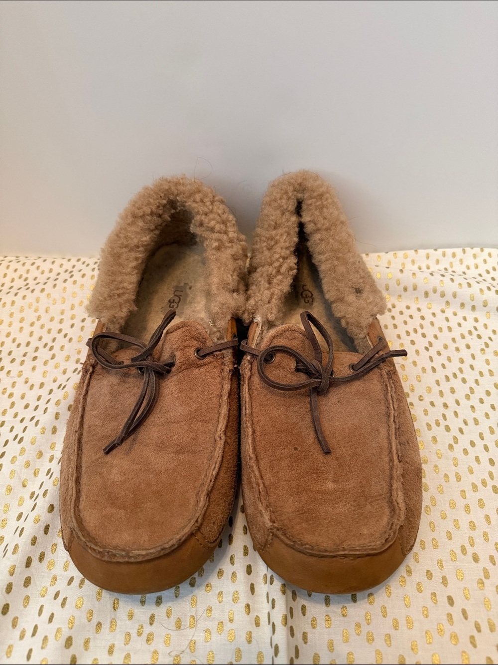 UGG Chestnut Suede Moccasin Slippers